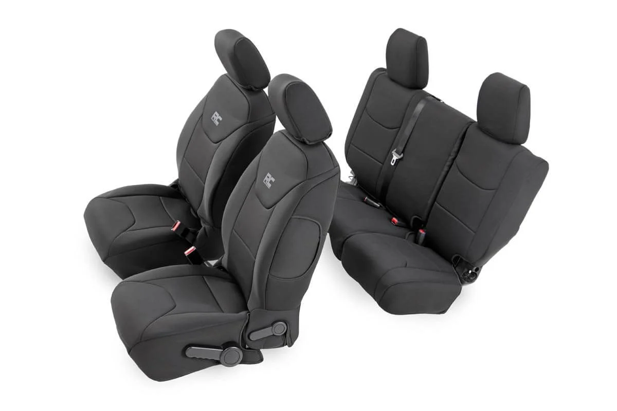 Rough Country Seat Covers, Front and Rear, Jeep Wrangler Unlimited 2WD, 4WD (2008-2010)