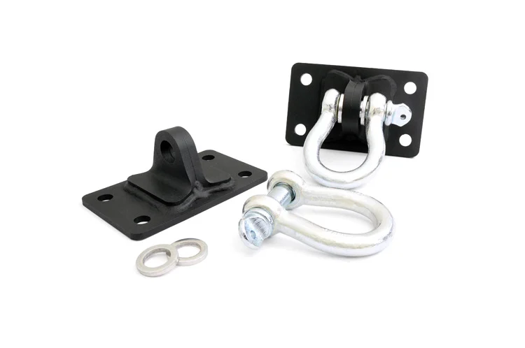 Rough Country D Ring Shackles and Mounts, Stubby Winch Bumpers, Jeep Wrangler JK, Wrangler Unlimited (07-18)