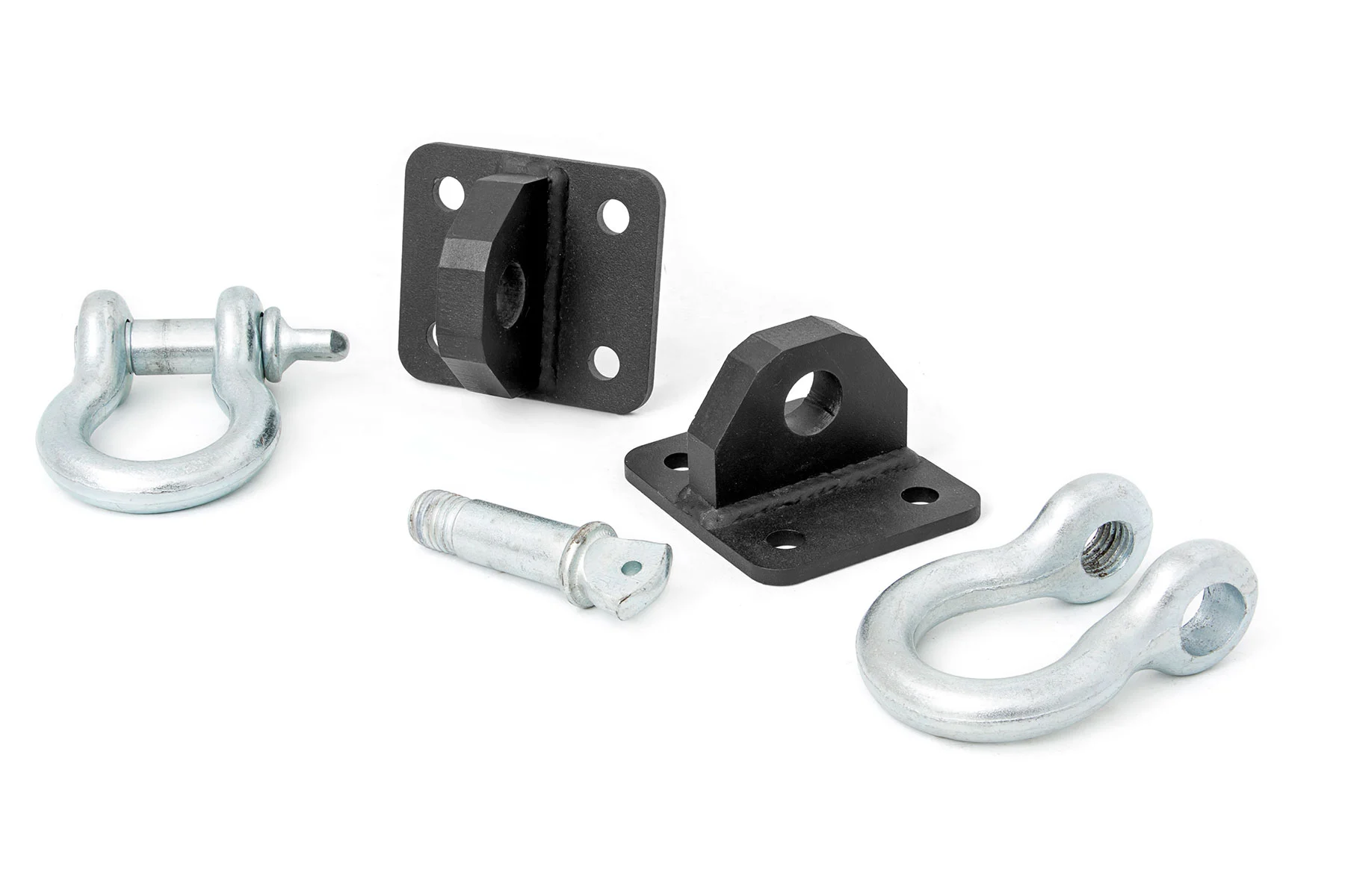 Rough Country D Ring Shackles and Mounts TJ Stubby, XJ Winch, Jeep Cherokee XJ 84-01, Wrangler TJ 97-06