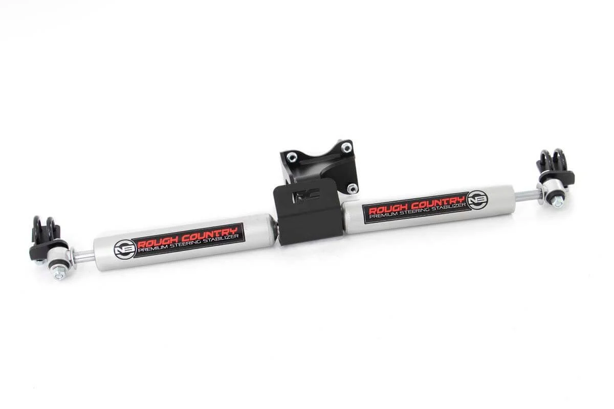 Rough Country N3 Steering Stabilizer, Dual, 2-8 Inch Lift, Jeep Wrangler JK, Wrangler Unlimited (07-18)