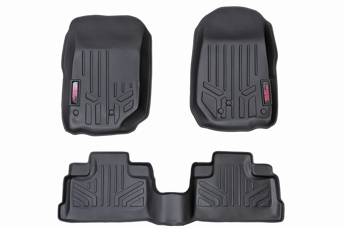 Rough Country Floor Mats, FR & RR, 4 Door, Jeep Wrangler Unlimited 2WD, 4WD (2007-2013)