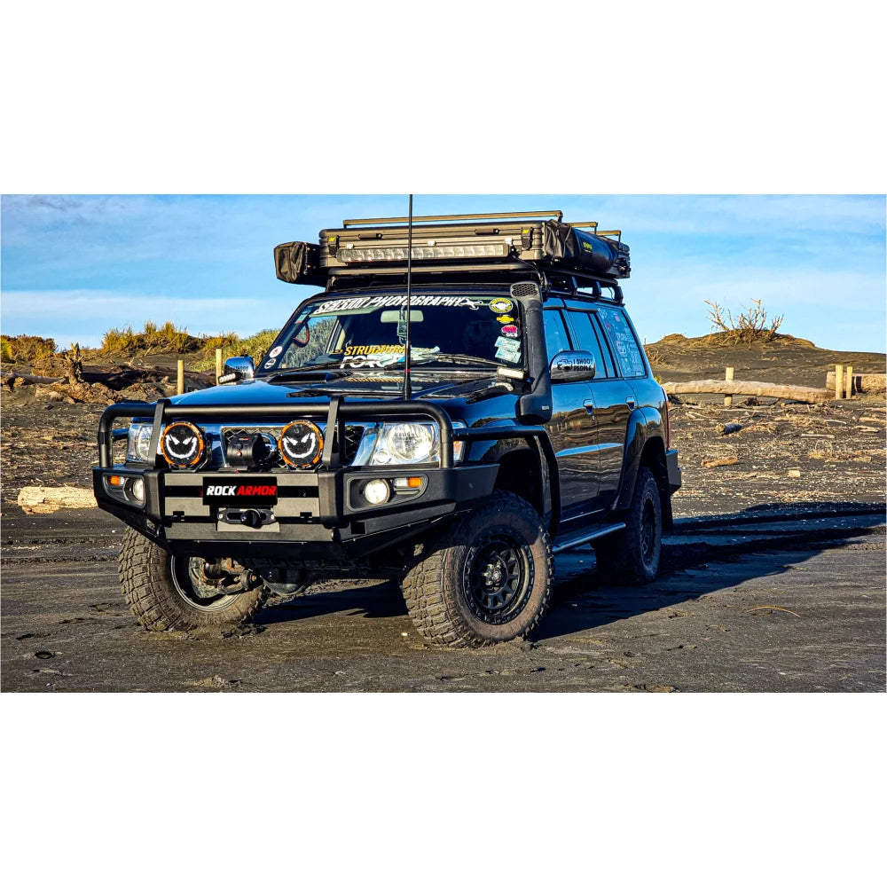 Rockarmor Premium Steel Bullbar To Suit Nissan Patrol Gu4 2005 To Current (Full Bar Replacement)